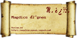 Magdics Ágnes névjegykártya