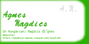 agnes magdics business card